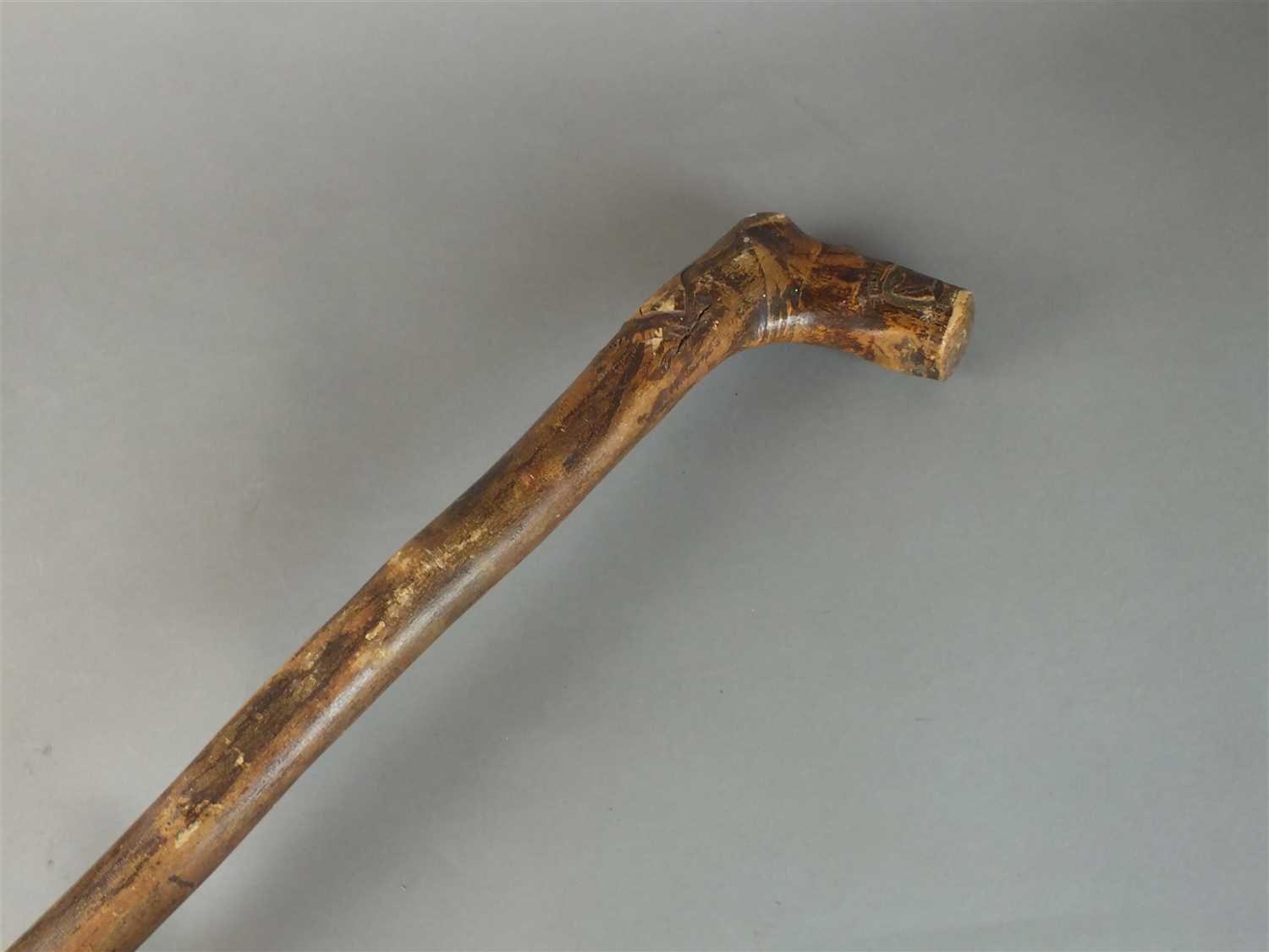 Lot 370 - Boer War interest - a carved Prisoner of War walking stick