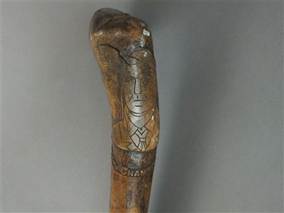 Lot 370 - Boer War interest - a carved Prisoner of War walking stick