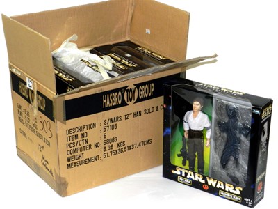 Lot 348 - Kenner 12" Hans Solo in Carbonite x 6" Trade...