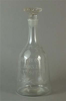 Lot 206 - 19th century glass decanter and stopper