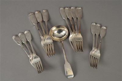 Lot 7 - A collection of silver flatware