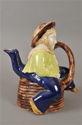 Lot 178 - 19th century Majolica Manx teapot