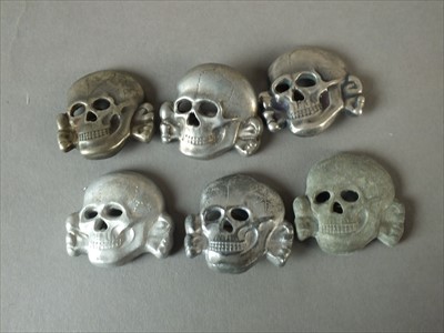 Lot 336 - Reproduction German SS visor cap skulls and eagles