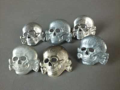 Lot 336 - Reproduction German SS visor cap skulls and eagles