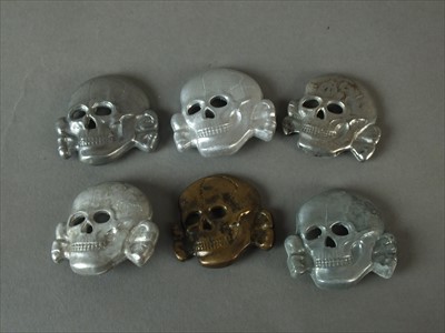 Lot 336 - Reproduction German SS visor cap skulls and eagles