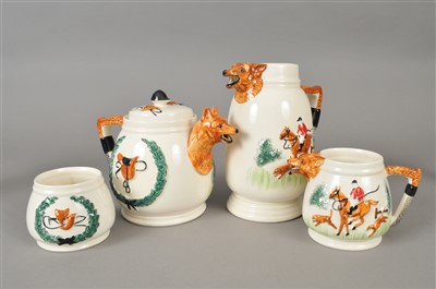 Lot 313 - PPC Fox Hunting tea service and other items