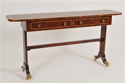 Lot 463 - A reproduction mahogany side / console table and an Edwardian bedroom chair