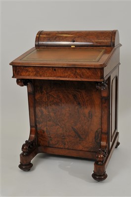 Lot 778 - A Victorian burr walnut veneered davenport