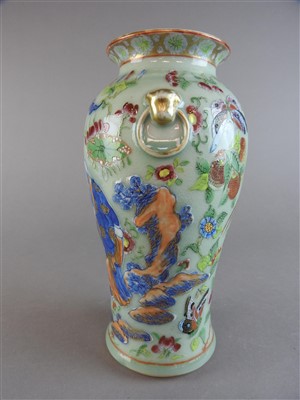 Lot 48 - A Chinese Canton enamelled celadon famille...