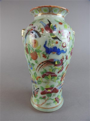 Lot 48 - A Chinese Canton enamelled celadon famille...