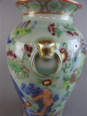 Lot 48 - A Chinese Canton enamelled celadon famille...