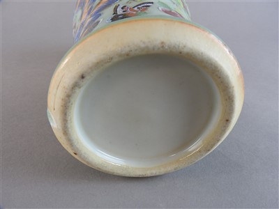 Lot 48 - A Chinese Canton enamelled celadon famille...