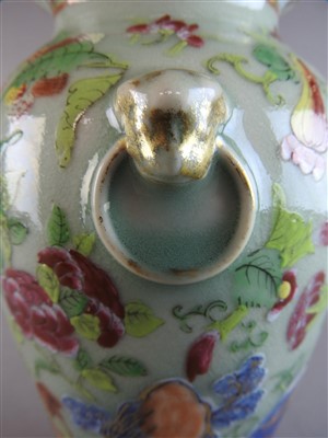 Lot 48 - A Chinese Canton enamelled celadon famille...