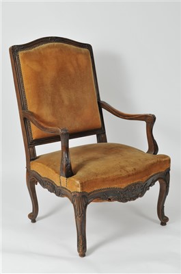 Lot 481 - A late 19th / early 20th century upholstered French armchair