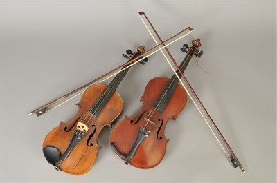 Lot 339 - Two cased violins