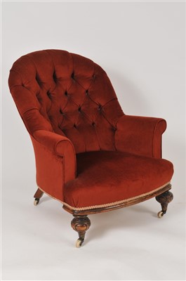 Lot 430 - A small Victorian upholstered tub armchair