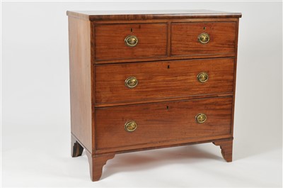 Lot 478 - A 19th century mahogany chest of two short and two long drawers