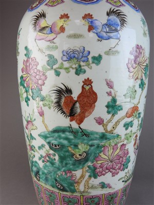 Lot 3 - A large Chinese famille rose vase first half...