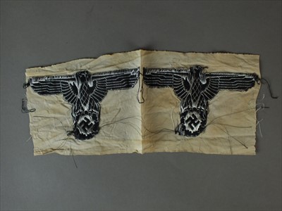 Lot 368 - Two SS Command flag pennant eagles