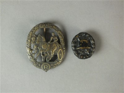 Lot 373 - German Bronze Horse Driver's Badge and a German wound badge