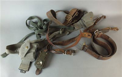 Lot 374 - Group of assorted canvas webbing and leather belts