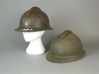 Lot 388 - Two WW2 M26 French Adrian helmets