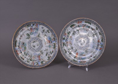 Lot 431 - A pair of Chinese famille rose plates, Qing...