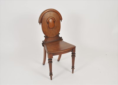 Lot 504 - A 19th century mahogany hall chair and five 19th century mahogany dining chairs