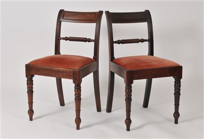 Lot 416 - A set of six 19th century mahogany dining chairs