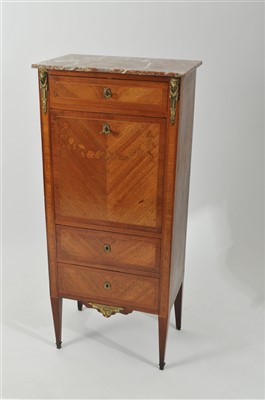 Lot 594 - An early 20th century French Empire style marble topped pedestal cupboard