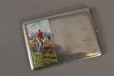 Lot 9 - A silver and enamel cigarette case
