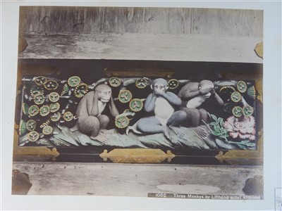 Lot 101 - A Japanese lacquer bound photograph album of...