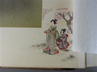 Lot 101 - A Japanese lacquer bound photograph album of...
