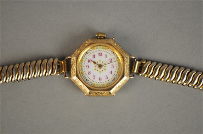 Lot 88 - Ladies Octagonal Fob Watch Stamped 14K