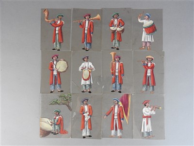 Lot 129 - A set of 12 Anglo-Indian school paintings on...