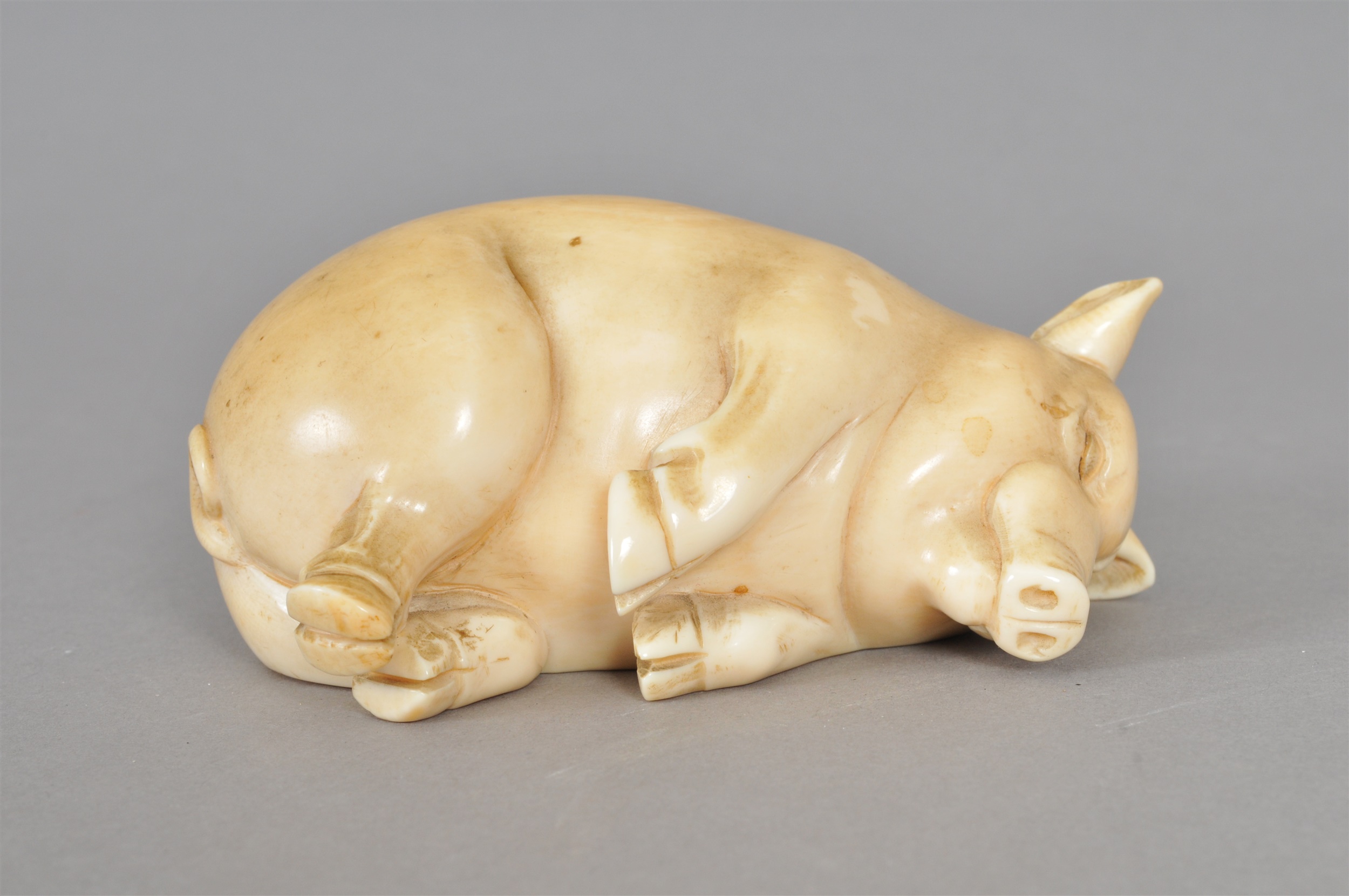 Lot 476 - 'The Lucky Pig', an Edwardian ivory model by