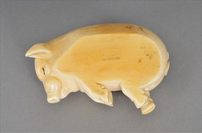 Lot 476 - 'The Lucky Pig', an Edwardian ivory model by Barrett & Sons, Piccadilly.