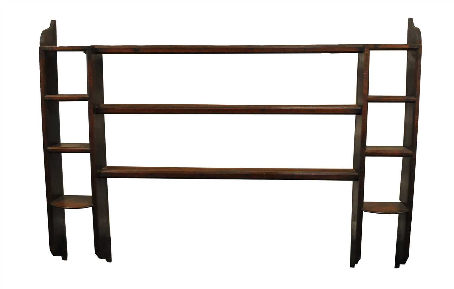 Lot 459 - A Georgian country oak plate rack