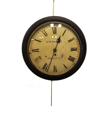 Lot 413 - A late 19th / early 20th century mahogany cased wall clock