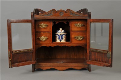 Lot 295 - A large Edwardian oak smoker's cabinet