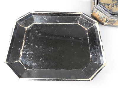 Lot 118 - A Chinese export lacquer games box and cover,...