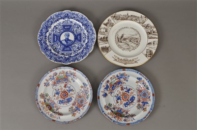 Lot 194 - Coalport Boer War plate, two Spode Ironstone plates and Coalport plate with view of Ironbridge