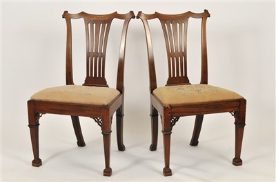 Lot 494 - A matched set of seven Georgian mahogany dining chairs