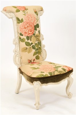 Lot 354 - An over-painted prayer / nursing chair
