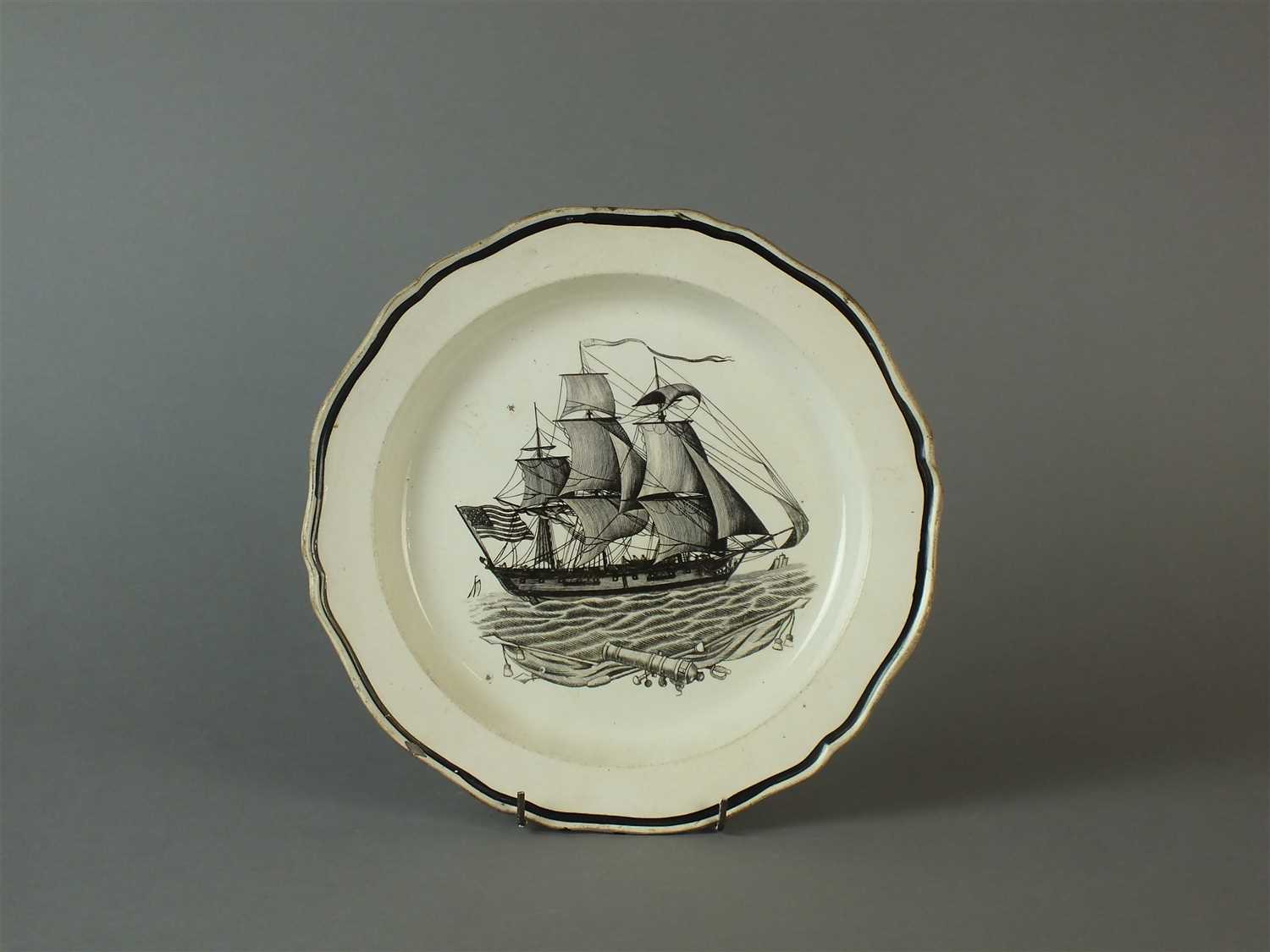 Lot 153 - Creamware maritime plate