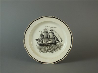 Lot 153 - Creamware maritime plate