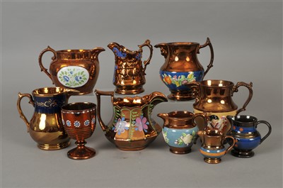 Lot 172 - Collection of copper lustre jugs