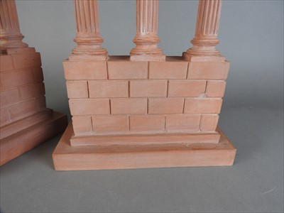 Lot 196 - A pair of terracotta models of the temples of Castor and Pollux and Vespasian