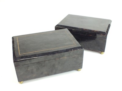 Lot 550 - A pair of Maitland-Smith tessellated horn jewellery boxes