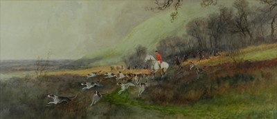 Lot 782 - Arthur Willett, (1857-1918), Hunting scene, watercolour